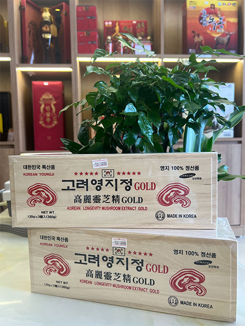 Cao Linh Chi Gold Hộp Gỗ Trắng 3 Lọ 120g – YOUNGJI